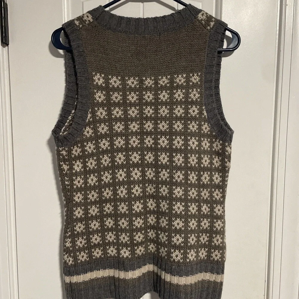 Banana Republic Wool Alpaca Blend Chunky Patterned Sweater Vest M